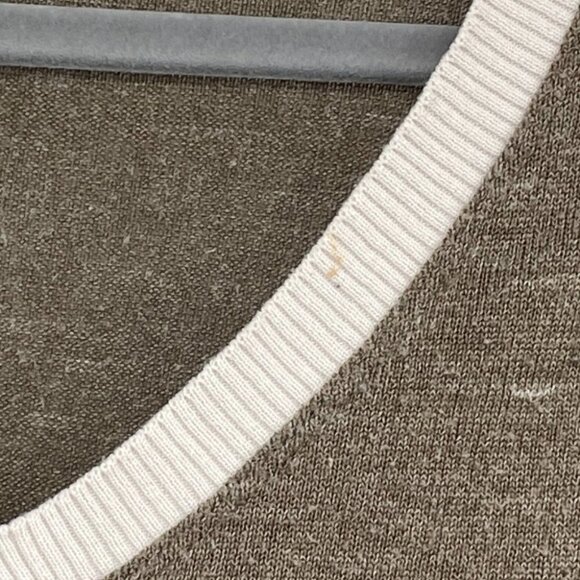 Wilfred heathered brown white vneck Sherbrooke top - Picture 8 of 16